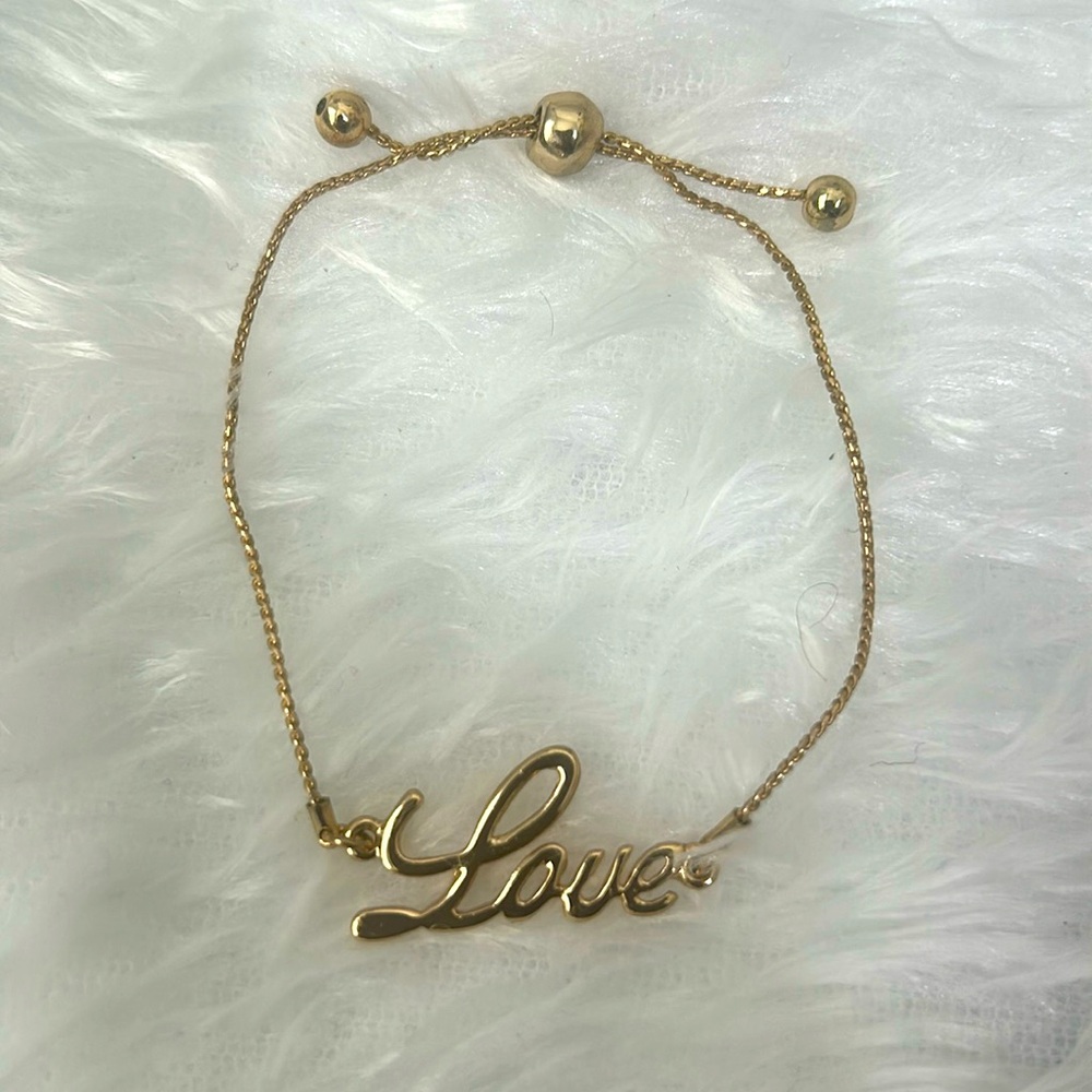 Love ❤️ Slider Gold-tone Bracelet